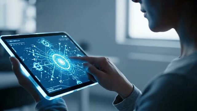 Futuristic Tech Tablet Interface.