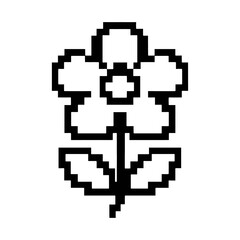 PNG Pixelated black flower illustration