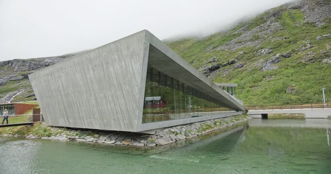 Modern architecture of trollstigen visitor centre in norway