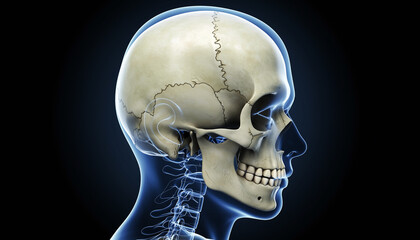 3d rendered illustration of a skull