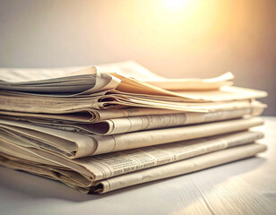 古い新聞の束/stack of old newspapers