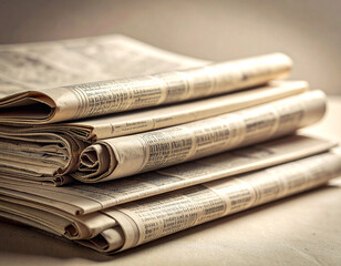 古い新聞の束/stack of old newspapers