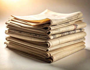 古い新聞の束/stack of old newspapers