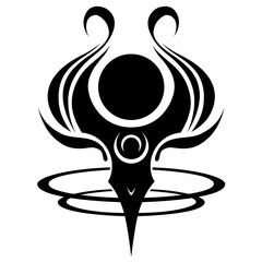 Minimalist Celestial Eye and Sun Orbit Tribal Tattoo Design