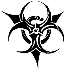 Geometric Spiky Sun and Halo Circle Minimalist Tattoo