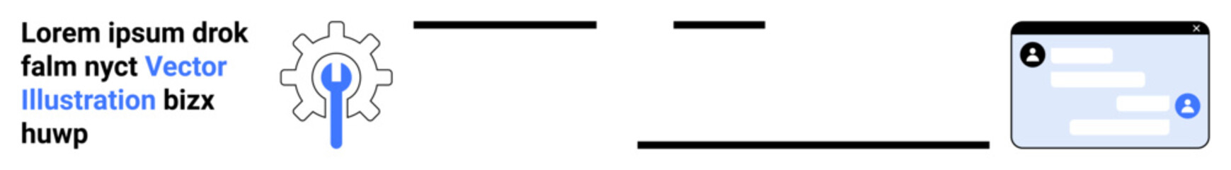 Obraz premium Online account access, personalization, user authentication, digital tools, interface design, security. Gear and wrench icon alongside text and login form. Online account access and personalization