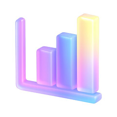 PNG Colorful 3D gradient bar chart