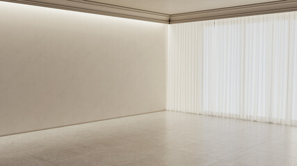 Large luxury modern bright interiors Living room mockup illustration 3D rendering Digitally Generated Image