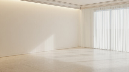 Large luxury modern bright interiors Living room mockup illustration 3D rendering Digitally Generated Image