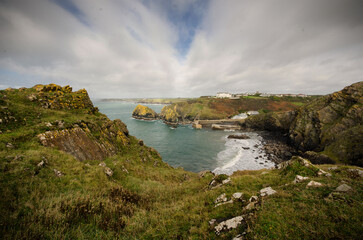 Sunset at Mullion Cove, Lizard peninsula, Cornwall, England