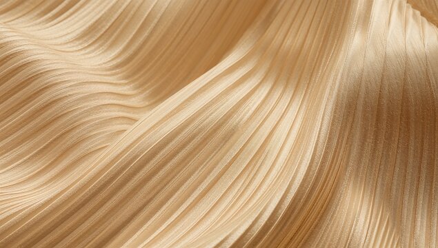 Abstract gold satin texture with elegant wavy pleats