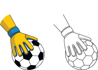 Hand holding a soccer ball ready for play