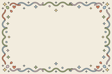 Colorful border with stars and hearts Vector, illustration