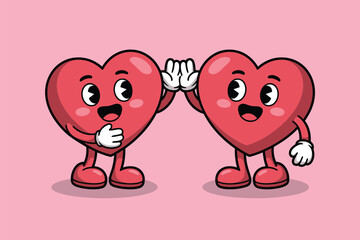 Obraz premium Two hearts secretly communicating Vector, illustration