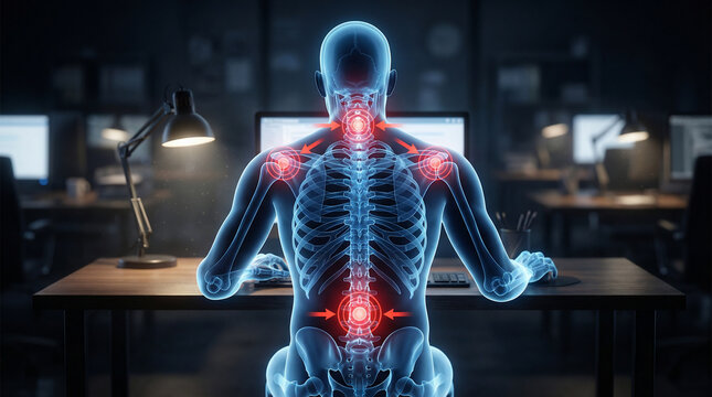 Back Pain, Neck Pain, and Shoulder Pain, an Office Worker's Ergonomic Struggles While Using a Computer