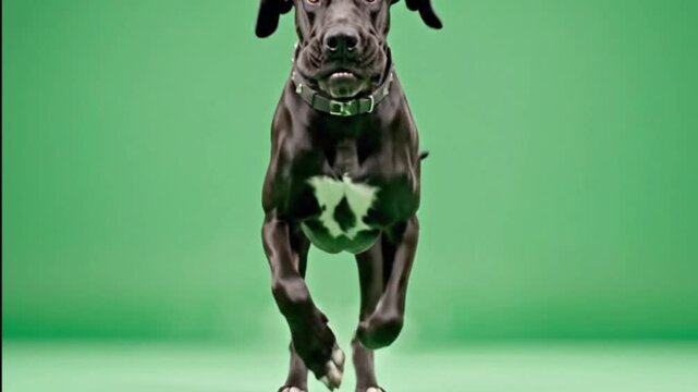 Great Dane Running Green Screen Giant Breed Motion Chroma Key Large Dog Isolated Background