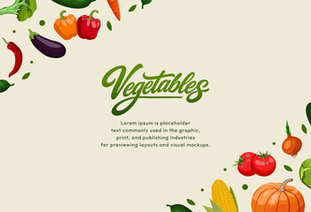 Vegetables background template for banner design fullcolor