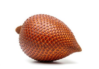 Salak fruit, also known as snake fruit, isolated on a white background. Exotic tropical fruit from Indonesia with unique scaly skin texture, suitable for food, nutrition, and educational concepts