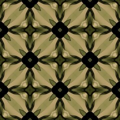 Seamless Black and White Floral Pattern with Leaves for Wallpaper and Fabric