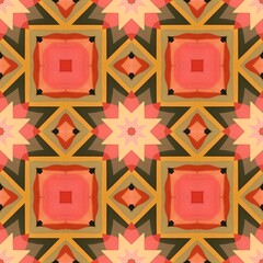 Seamless red flower and leaf pattern background