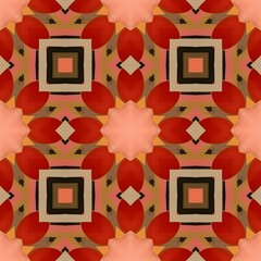 Vintage wooden frame decorated with a red roses illustration