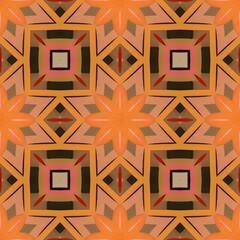 Colorful abstract geometric floral square pattern seamless background