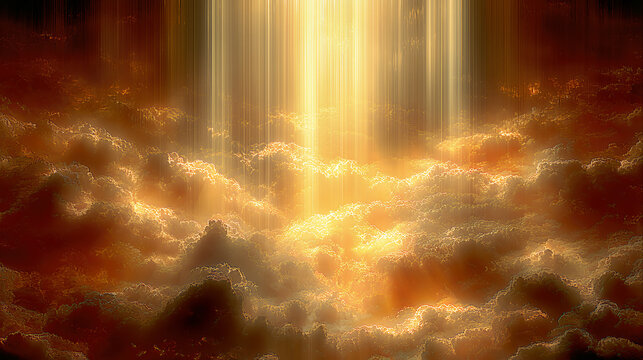 golden divine heavenly light sun rays dramatic illuminated clouds sky religion spiritual bright energy