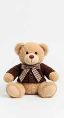 Obraz premium Adorable Teddy Bear with Bow Tie in Studio Setting.