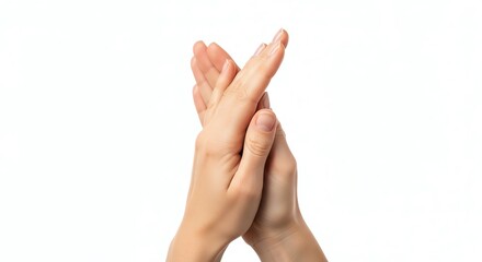 Hands clapping isolated on white