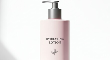 Hydrating lotion bottle with transparent background
