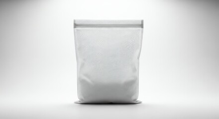 Empty white stand-up pouch with transparent background