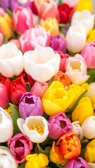 Vibrant tulip bouquet close-up