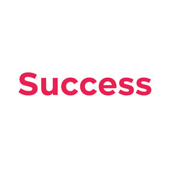 The word success is prominently displayed in a bold red typeface