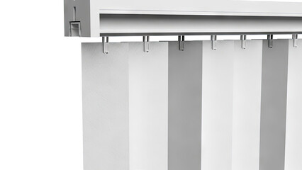 White Vertical Blinds with Textured Slats and Metal Track