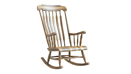 Wooden Rocking Chair with Curved Back and Arms
