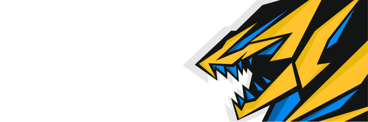 Obraz premium Vector car sticker wrap design. Graphic abstract line racing background kit design for vehicles, race cars, rallies, adventures, and liveries.