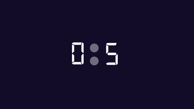Digital display showing 0:3 on a dark purple background numbers time