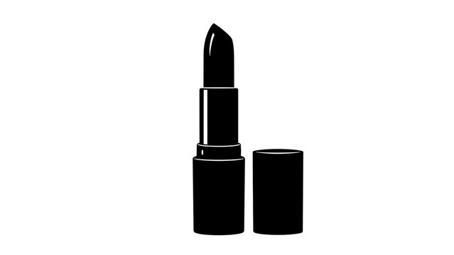 Black lipstick on white background