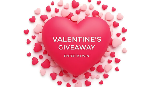 Valentine's giveaway with heart shaped elements
