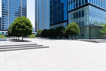 City streets and modern office buildings