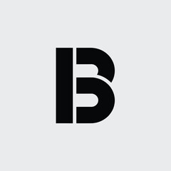 Fototapeta premium Abstract black letter b logo design on a light gray background