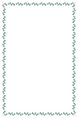 Fototapeta premium Rectangle green leafy frame design element