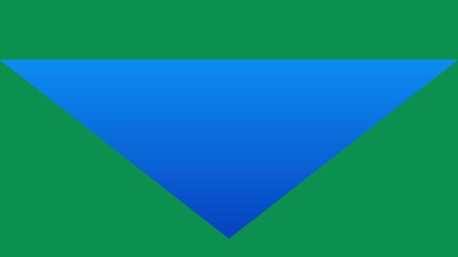 Blue Inverted Triangle Minimal Geometric Motion Animation Green Screen