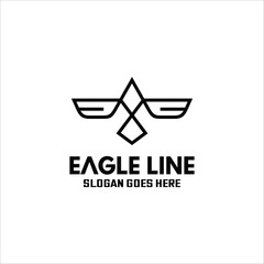 Obraz premium Eagle outlined logo design vector