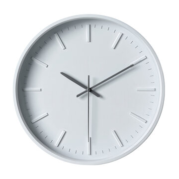Minimalistic white wall clock displaying a modern design, perfect for adding a touch of elegance to any living space.