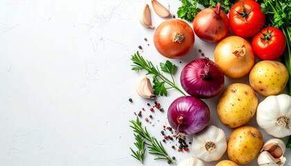 Fresh Vegetables and Herbs - A Vibrant Culinary Still Life.