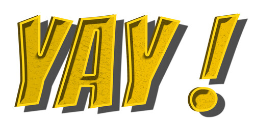 Yay! png cartoon font typography