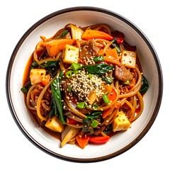 Vibrant Asian-style pasta dish