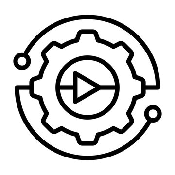 Support Automation Icon - Black Outline