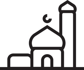 Minimalist Mosque Vector Icon Illustration